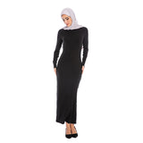 Muslim Women Stylish Kashibo Abaya Muslim Ladies Long Gown Islamic Clothing Jilbab Jalabiya Fashion Simple Slim Fit Long Dress