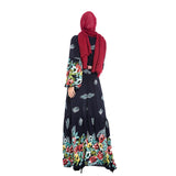 Muslim Women Stylish Kashibo Abaya Muslim Ladies Long Gown Islamic Clothing Jilbab Jalabiya Wide Hem Loose Printed Dress