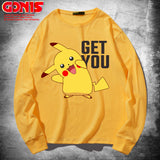 Men and Women Pokemon Pikachu T Shirt Anime Peripheral Long Sleeve T-shirt