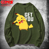 Men and Women Pokemon Pikachu T Shirt Anime Peripheral Long Sleeve T-shirt
