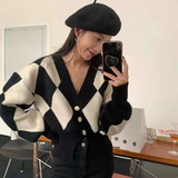Preppy Aesthetic Sweater Spring Knitted Sweater Short Vintage