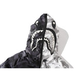 Shark Print Hoodie Shark Head Skull Camouflage Zipper Hooded Men And Women Couple Cotton-Padded Clothes