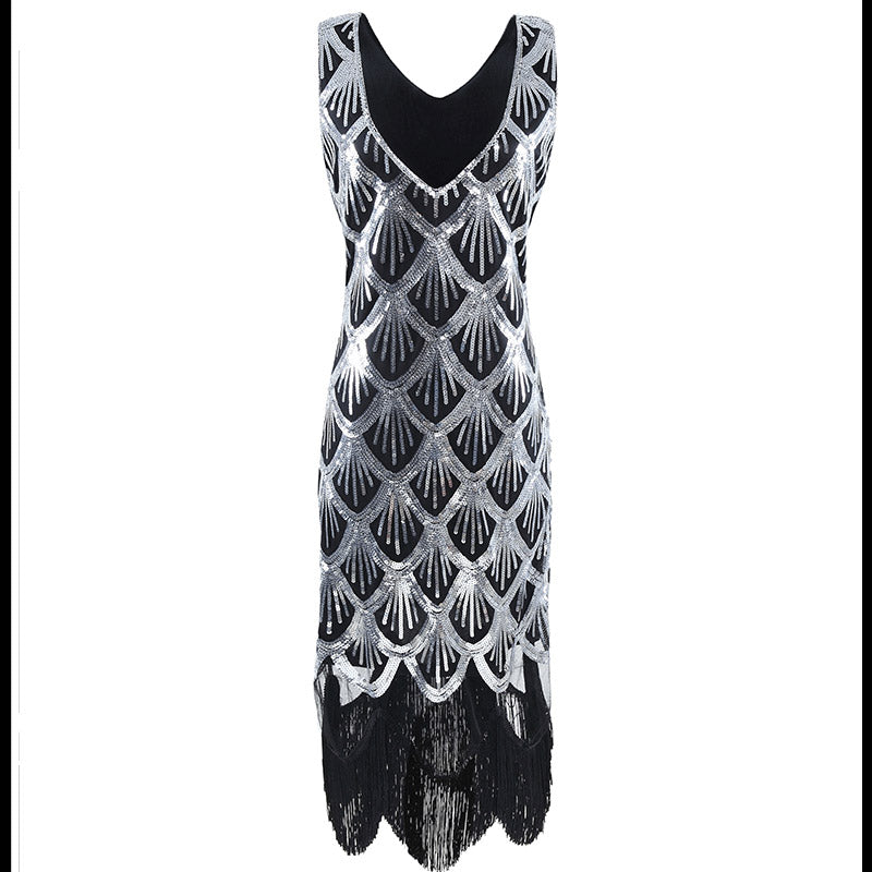 1920S Dress Vintage Sequin Bead Dress Cocktail Party Dress for Women