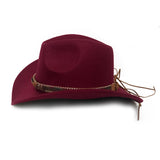 Cowboy Hats Cowboy Hat Autumn and Winter Woolen Hat Wide Brim Jazz Felt Cap