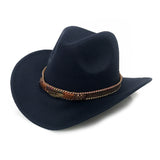 Cowboy Hats Cowboy Hat Autumn and Winter Woolen Hat Wide Brim Jazz Felt Cap