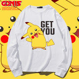 Men and Women Pokemon Pikachu T Shirt Anime Peripheral Long Sleeve T-shirt