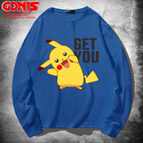 Men and Women Pokemon Pikachu T Shirt Anime Peripheral Long Sleeve T-shirt