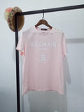 T Shirt Balmain Spring/Summer Cotton Printed Letter Short Sleeve T-shirt for Men and Women
