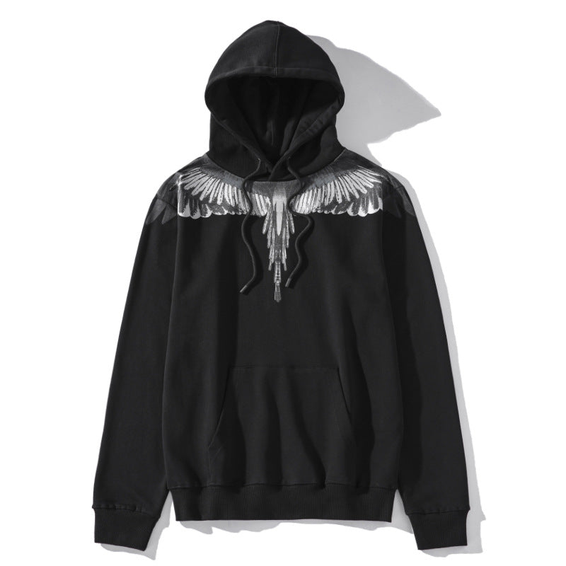 Marcelo Burlon Hoodie MB Wing Pattern Hooded Sweater for Men and Women