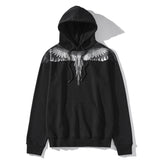 Marcelo Burlon Hoodie MB Wing Pattern Hooded Sweater for Men and Women