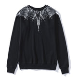 Marcelo Burlon Hoodie Lightning Feather Pattern Sweater Large Size Loose Men and Women Same Style
