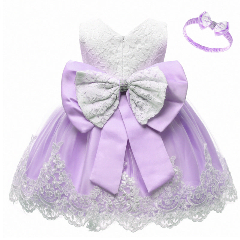 Toddler Girls Sequin Gown Dress Baby One Year Old Celebration Dress Full Moon Dress