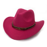 Cowboy Hats Cowboy Hat Autumn and Winter Woolen Hat Wide Brim Jazz Felt Cap