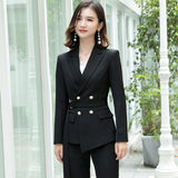 Women Autumn Uniform Designs Formal Style Office Lady Bussiness Attire Work Suit Business Suit Women Long Sleeve Business Suit