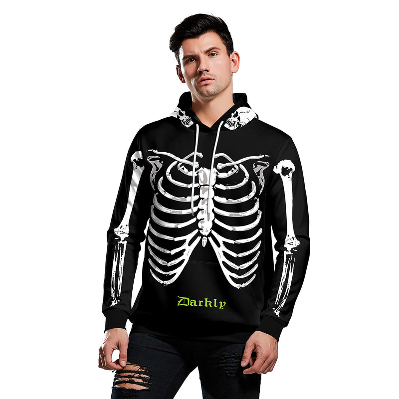 Bone Varsity Jacket Autumn and Winter 3D Digital Printed Hoodie