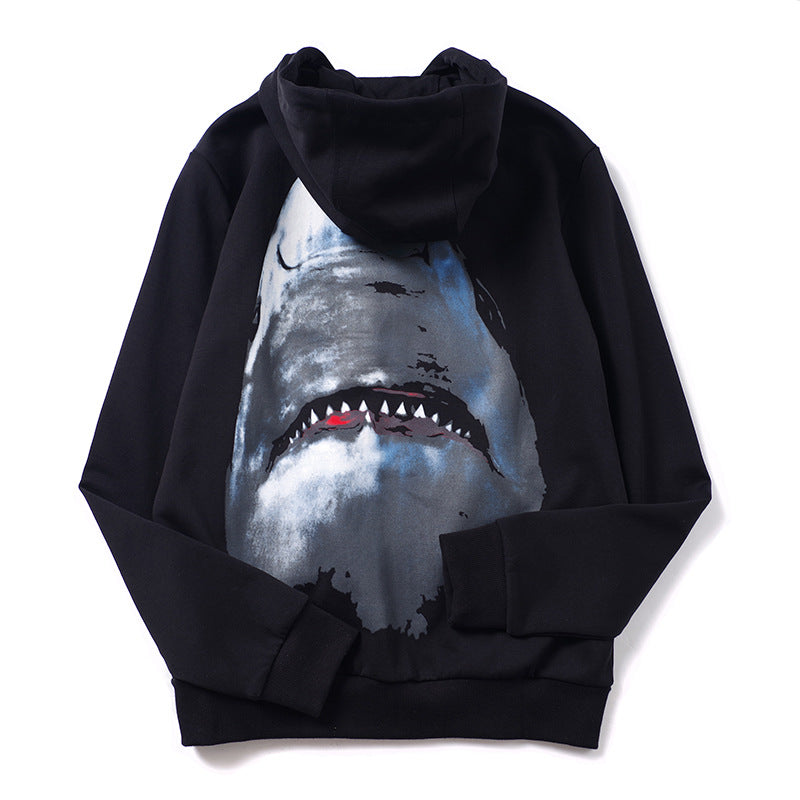 GVC Hoodie Shark Print Sweater Suit Couple Cotton Loose