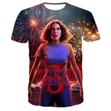 Stranger Things T Shirt Stranger Things Peripheral 3D Color Printing Adult Men's Short Sleeved T-shirt Summer