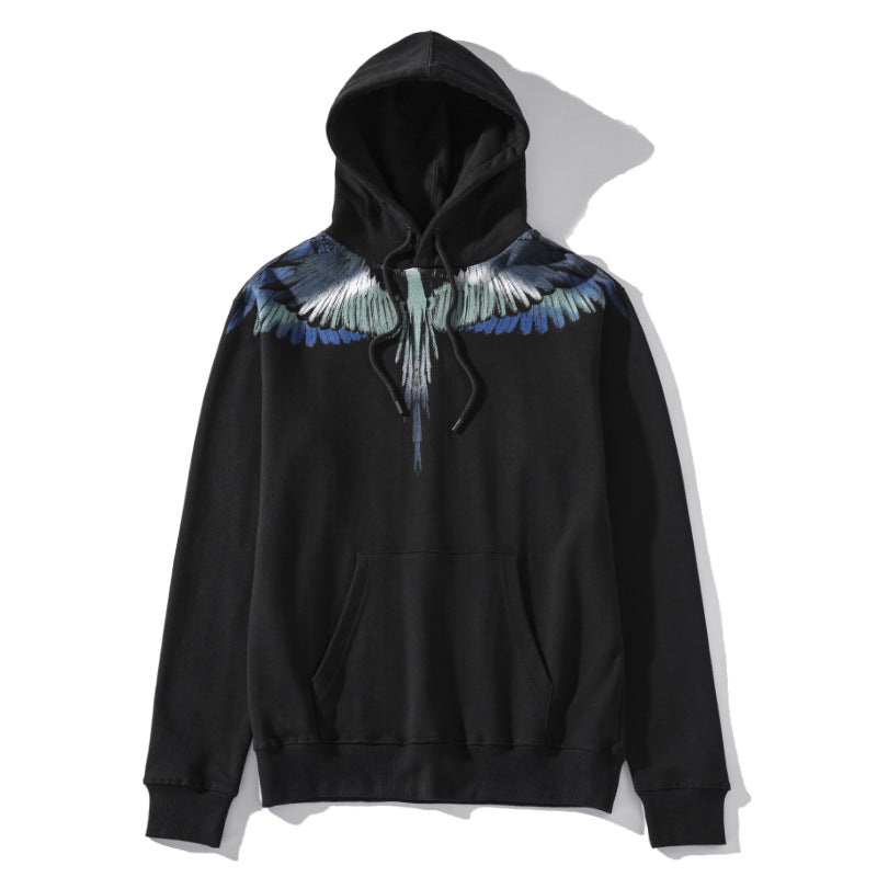 Marcelo Burlon Hoodie Wing Pattern Hooded Sweater for Men and Women