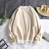 Men Sweatshirts Spring and Autumn Letter Crew Neck Sweater Men's Loose