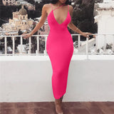Mini Club Dresses Summer Women's Long Dress Solid Color Dress