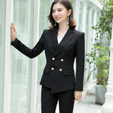 Women Autumn Uniform Designs Formal Style Office Lady Bussiness Attire Work Suit Business Suit Women Long Sleeve Business Suit