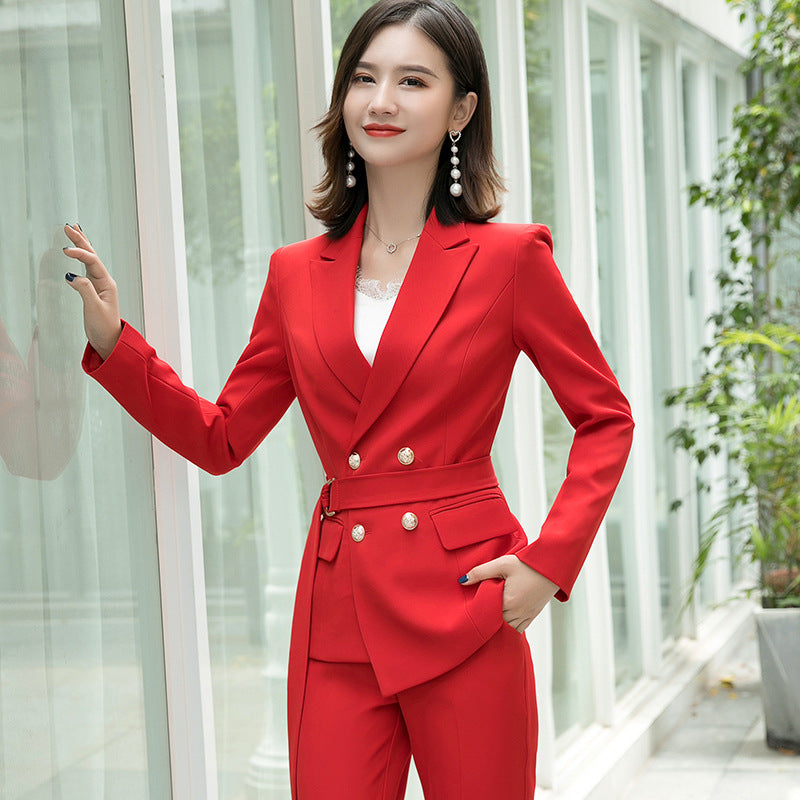 Women Autumn Uniform Designs Formal Style Office Lady Bussiness Attire Work Suit Business Suit Women Long Sleeve Business Suit