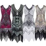 1920S Dress Retro Style Sequin Bead Dress V-neck Fashion Tassel