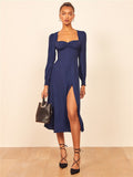 Milkmaid Dress Spring And Summer Loose Square Collar Long Dresses
