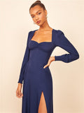 Milkmaid Dress Spring And Summer Loose Square Collar Long Dresses