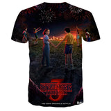 Stranger Things T Shirt Stranger Things Peripheral 3D Color Printing Adult Men's Short Sleeved T-shirt Summer