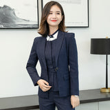 Women Autumn Uniform Designs Formal Style Office Lady Bussiness Attire Work Suit Suit Suit Suit Overalls