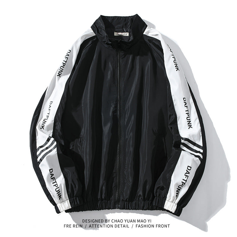 Jock Jacket Couple Stand Collar Trench Coat Men's and Women's Spring/Summer Sun Protection Thin Casual Sports Jacket