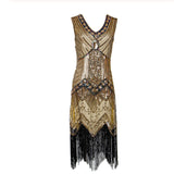 1920S Dress Retro Style Sequin Bead Dress Front and Back V-neck