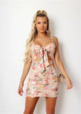 Wedding Guest Dress Autumn Sexy Printed Spaghetti Straps Sleeveless Short Sheath Dress