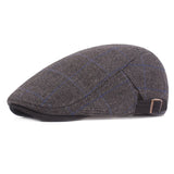 Check Beret Hat Men's Peaked Cap Autumn and Winter Woolen Hat