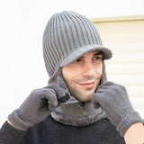 Men Winter Hats Autumn and Winter Knitted Hat Men's Outdoor Sleeve Cap