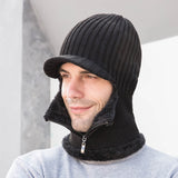 Men Winter Hats Autumn and Winter Knitted Hat Men's Outdoor Sleeve Cap