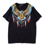 GVC T Shirt Eagle Pattern Pure Cotton Loose Short Sleeve T-shirt Men