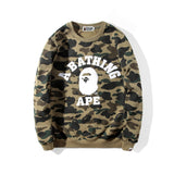 Shark Print Sweatshirt Men'S Youth Camouflage Brushed Sweater Autumn And Winter Cotton Plus Size Student Pullover Sweater