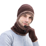 Men Winter Hats Knitted Wool Hat Scarf