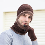 Men Winter Hats Knitted Wool Hat Scarf