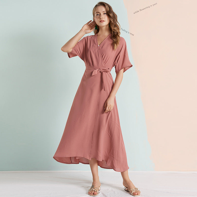 Mauve Dress Beach Dress V-neck Lace-up Beach Party Dress Dress