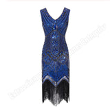 1920S Dress Retro Style Sequin Bead Dress Front and Back V-neck