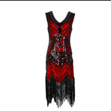 1920S Dress Retro Style Sequin Bead Dress Front and Back V-neck