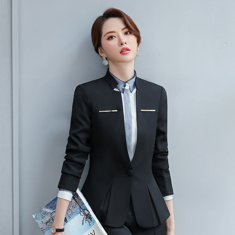 Women Autumn Uniform Designs Formal Style Office Lady Bussiness Attire Work Suit Work Clothes Work Clothes Interview Suit