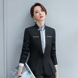 Women Autumn Uniform Designs Formal Style Office Lady Bussiness Attire Work Suit Work Clothes Work Clothes Interview Suit
