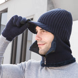 Men Winter Hats Autumn and Winter Knitted Hat Men's Outdoor Sleeve Cap