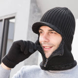 Men Winter Hats Autumn and Winter Knitted Hat Men's Outdoor Sleeve Cap