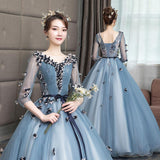 Women'S Evening Dress Ball Gown Princess Quinceanera Wedding Dresses Solo Performance Costume Vocal Music Art Test Long Puffy Evening Dress