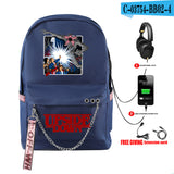 Stranger Things Hellfire Club Backpack Stranger Things Backpack USB Charging Backpack Student